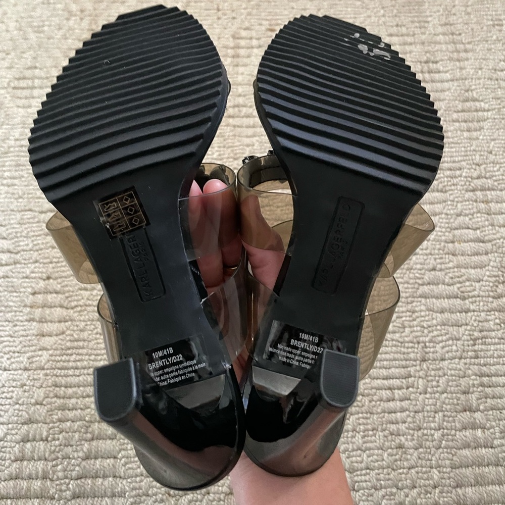 Karl Lagerfeld Black and Clear Heel, Size 10 - Picture 6 of 8